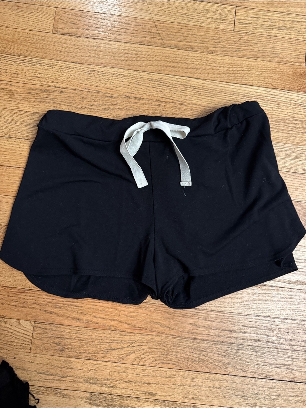 Black Women's Lounge Shorts with decorative tie